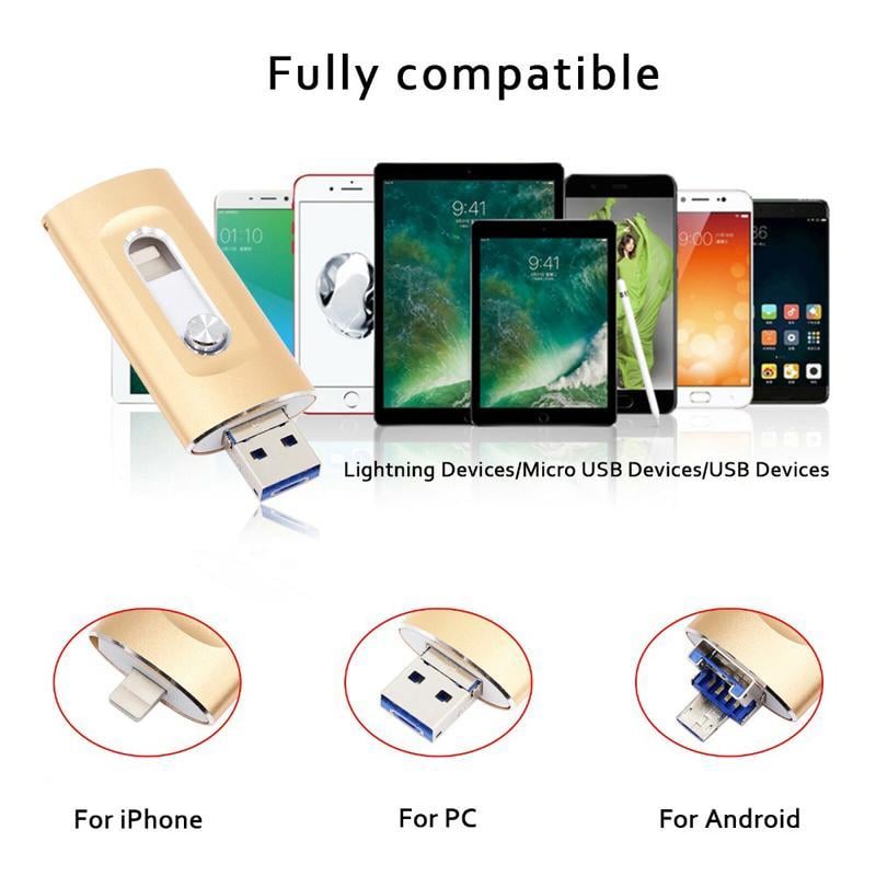 ⚡3 in 1 Flash Drive⚡ Portable High Speed USB 3.0 Memory Storage